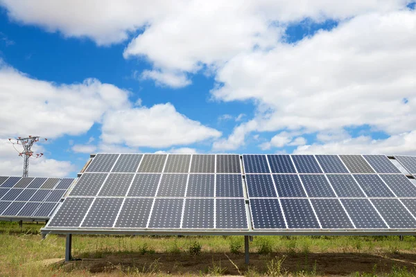 Величезні Сонячні Батареї Виробництва Електроенергії Провінції Бургос Кастилія Леон Іспанія — стокове фото