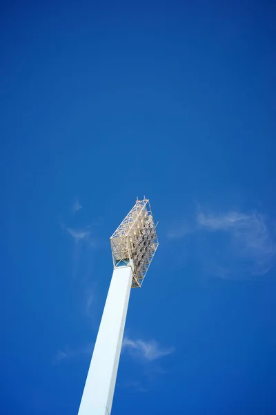 Stadionverlichting Met Blauwe Lucht Zaragoza Spanje — Stockfoto