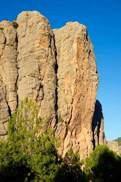 Muro Roca Llamado Masmut Rocks Penarroya Tastavins Provincia Teruel Aragón — Foto de Stock