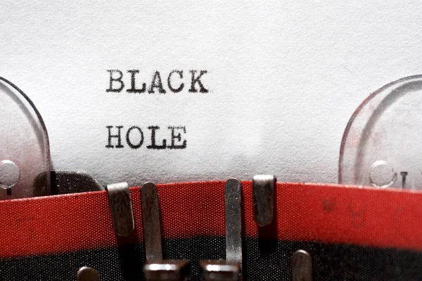 Γραμμένη Φράση Μαύρης Τρύπας Γραφομηχανή — Φωτογραφία Αρχείου