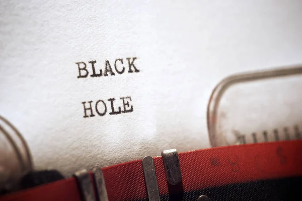 Фраза Чёрной Дыры Написанная Пишущей Машинкой — стоковое фото