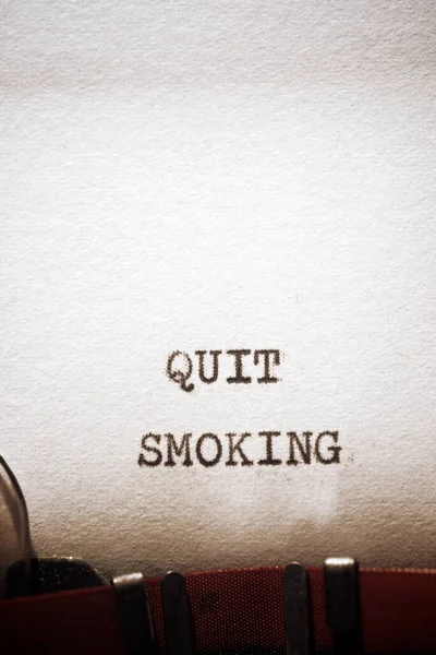 Quit Smoking Phrase Written Typewriter — Stock Photo, Image