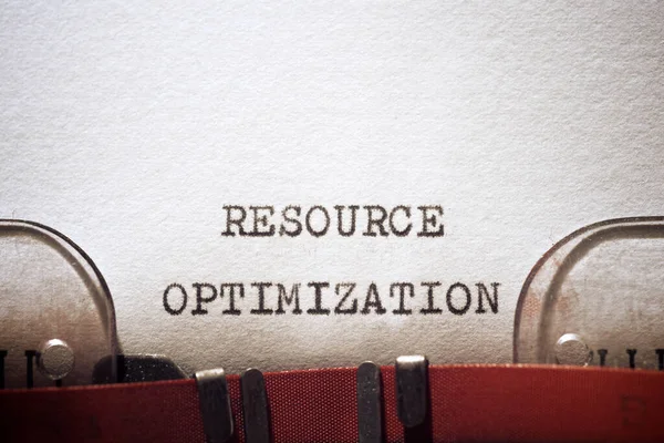 Resource Optimization Phrase Written Typewriter — Stock Photo, Image