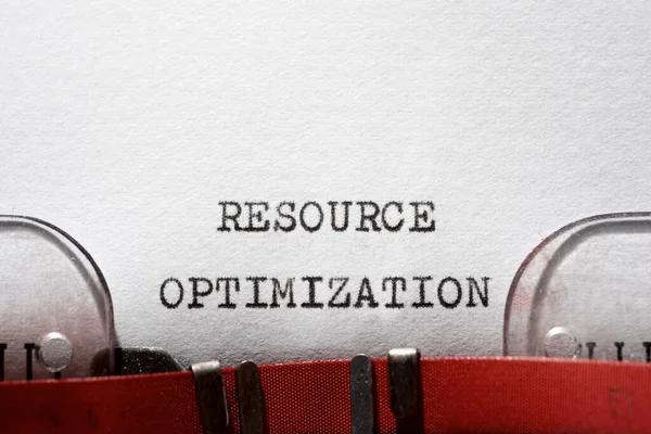 Resource Optimization Phrase Written Typewriter — Stock Photo, Image