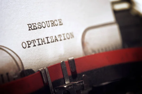 Resource Optimization Phrase Written Typewriter — Stock Photo, Image
