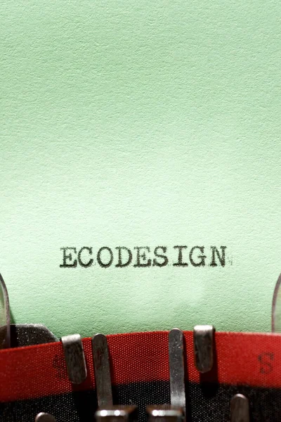 Palavra Ecodesign Escrita Com Uma Máquina Escrever — Fotografia de Stock