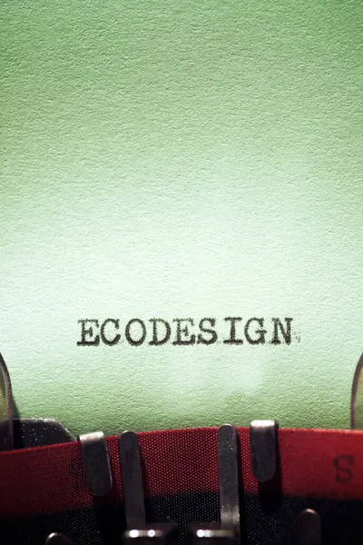 Palavra Ecodesign Escrita Com Uma Máquina Escrever — Fotografia de Stock