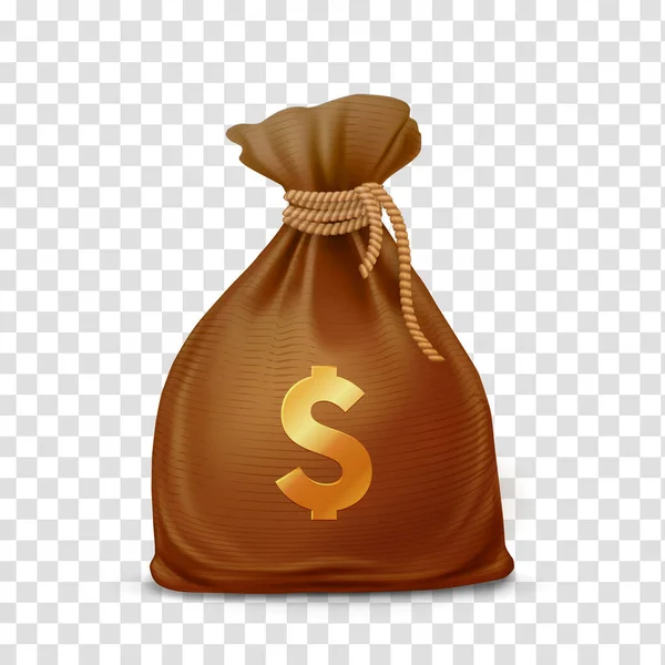 Money Bag Bag Coins Vector Illustration Transparent Background — Vetor de Stock