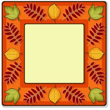 Autumn vector square frame clipart