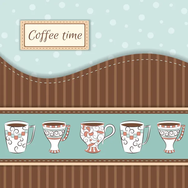 Fondo vectorial con tazas de café — Archivo Imágenes Vectoriales