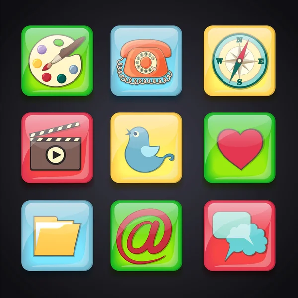 Icons for apps — Stock Vector