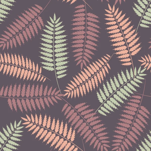 Seamless pattern with stylized fern leaves — Stock Vector