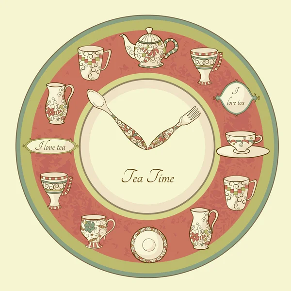 Пригласительный билет Tea Time — стоковый вектор