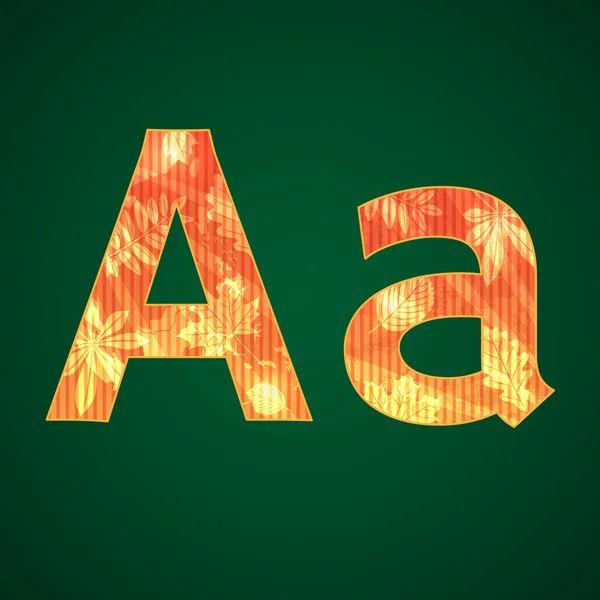 Буквы А в осеннем стиле — стоковый вектор