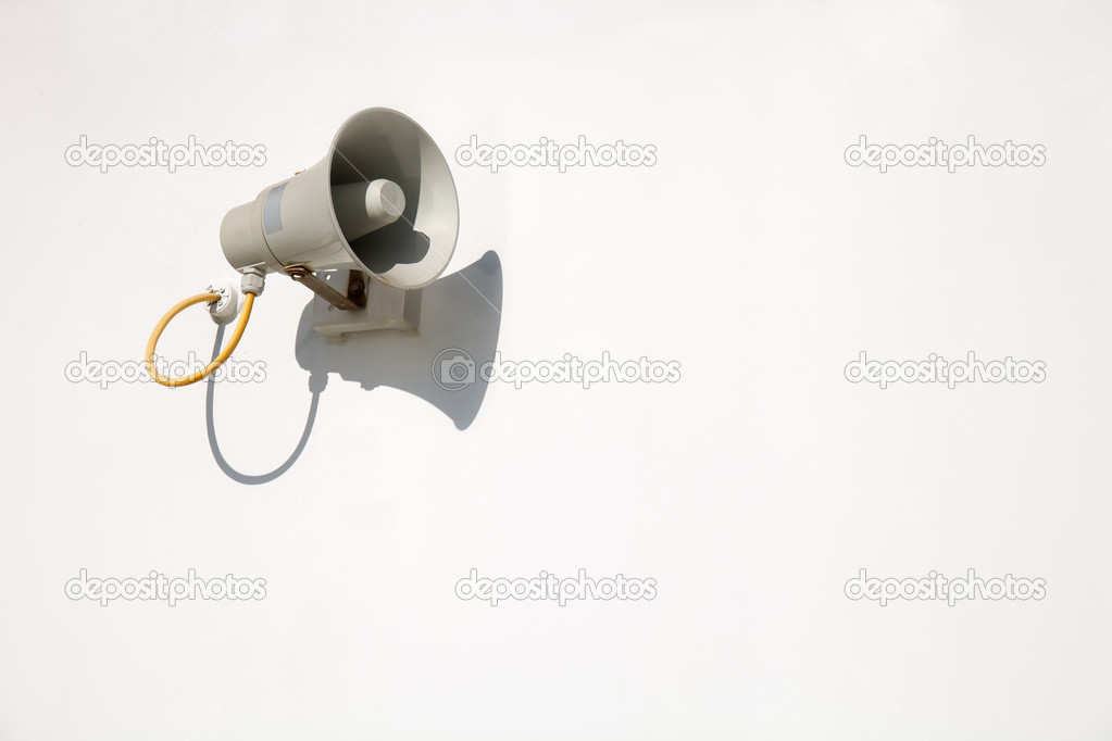 Speaker on a white wall