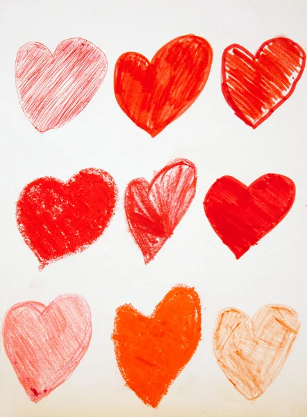 Heart shape drawing on old paper — Stock Photo, Image