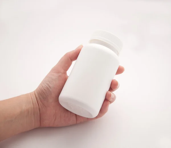 Blank label the bottle of medicine — Stock Photo, Image