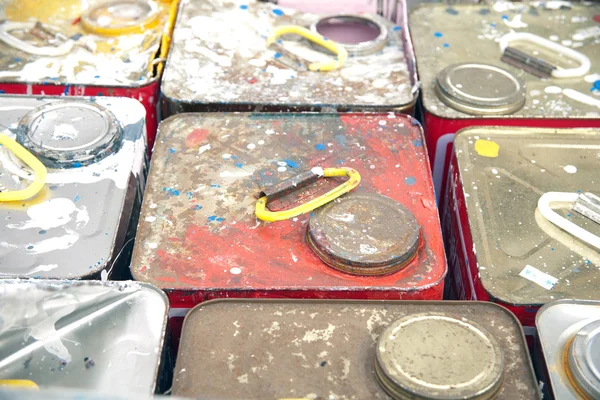 Pavement painting project with paint — Stock Photo, Image