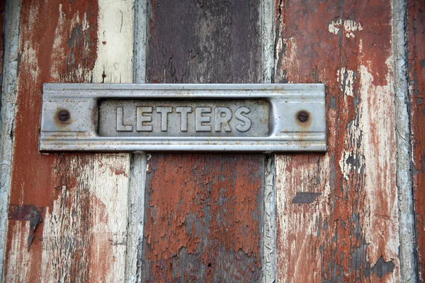 Door with letters box — Stock Photo, Image