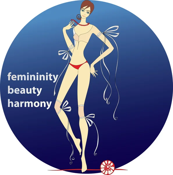 Femininity.Beauty.Harmony — Stockvektor