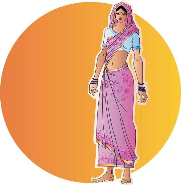 インド人女性 — ストックベクタ