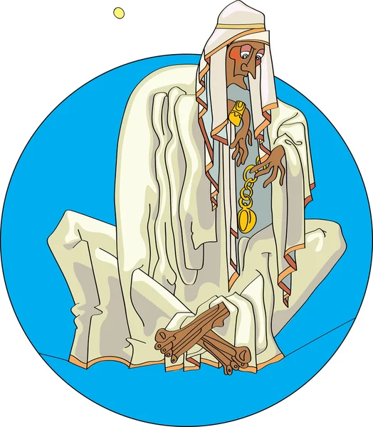 Bedouin with clock Stock Illustration