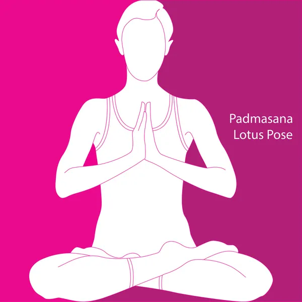 Posição de lótus - padmasana — Vetor de Stock