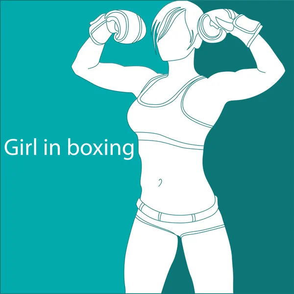 Девушка в боксе — стоковый вектор