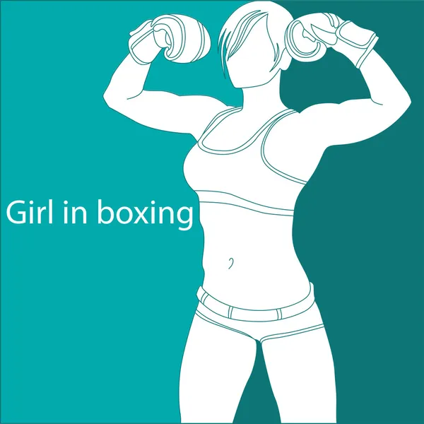 Ragazza in boxe — Vettoriale Stock