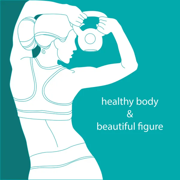 Cuerpo sano y hermosa figura — Vector de stock