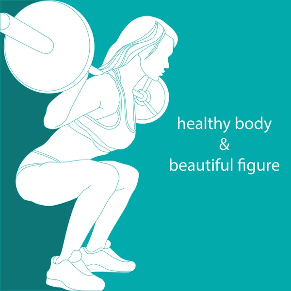 Cuerpo sano y hermosa figura — Vector de stock