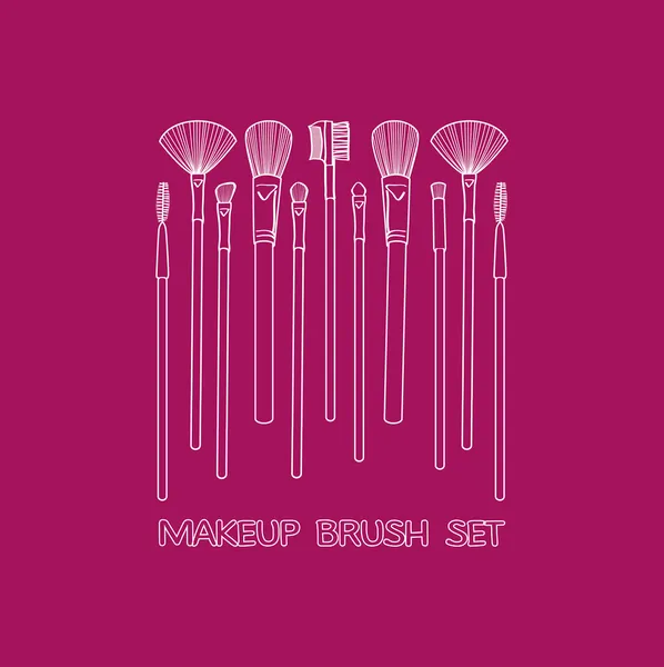 Makeup Brush Set — Stock Vector