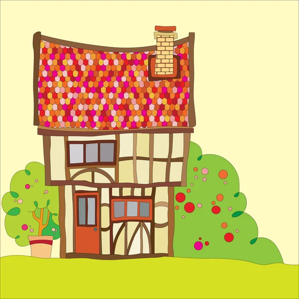 Tudor house — Stockvector