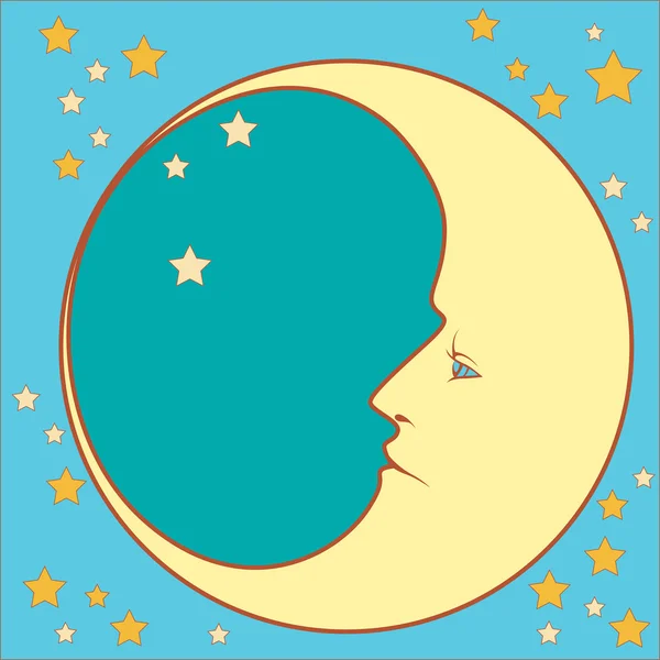 Profil croissant de lune — Image vectorielle