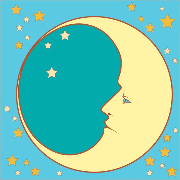 Crescent moon profile Vector Graphics