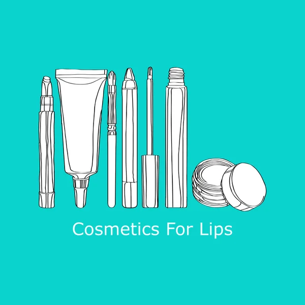 Kosmetik für Lippen — Stockvektor
