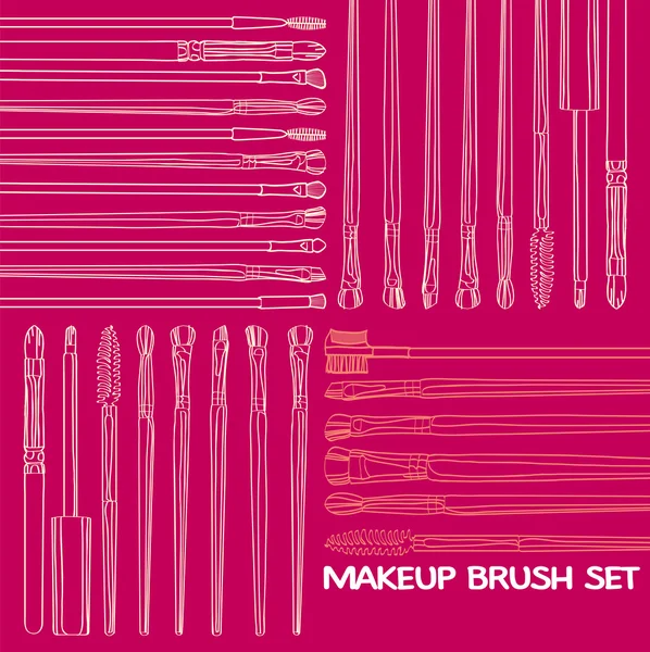 Set de cepillo maquillaje — Vector de stock