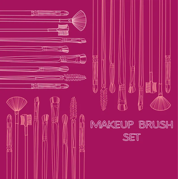 Makeup Brush Set — Stock Vector