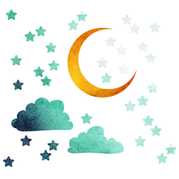 Луна и звезды — стоковое фото