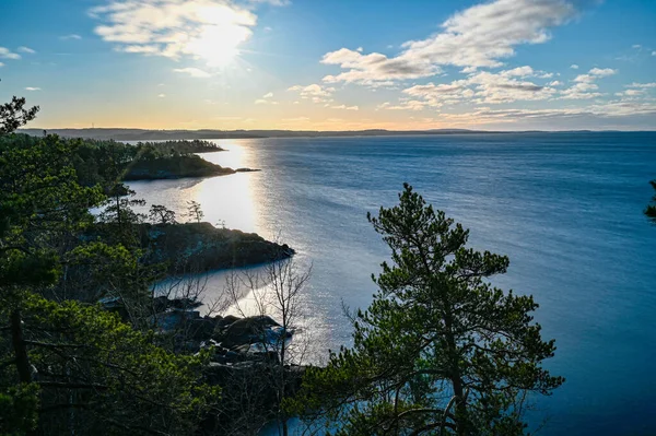 Overlooking lake Vattern from a little mountain — Stock Photo, Image