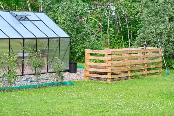 Big Garden Compost Green House Garden Kumla Sweden July 2022 — ストック写真