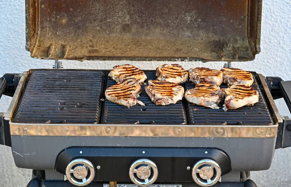 Pork Chop Grill Evening July Kumla Sweden — Stockfoto