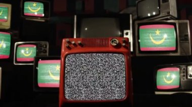 Moritanya ve Retro Televizyonlarının bayrağı. Yakınlaştır. 
