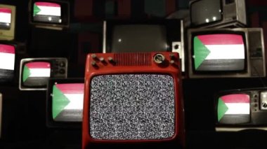 Sudan ve Retro Televizyon bayrağı. Yakınlaştır.  