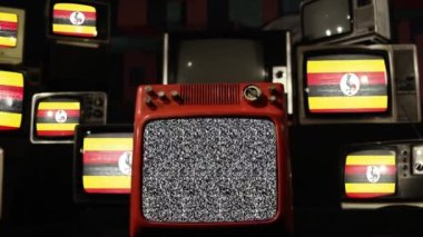Uganda ve Retro Televizyon bayrağı. Yakınlaştır.  
