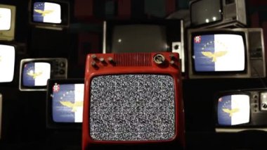 Azores ve Vintage Televizyonlarının bayrağı. Yakınlaştır.  