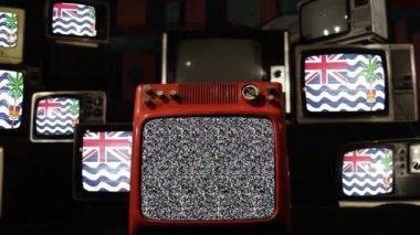 İngiliz Hint Okyanusu Toprakları ve Vintage Televizyonlarının bayrağı. Yakınlaştır. 