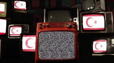 Kuzey Kıbrıs ve Vintage Televizyonlarının bayrağı. Yakınlaştır. 