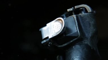 Eski bir İngiliz elektrikli Canberra bombardıman uçağı. Yakın plan. 