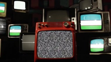 Özbekistan ve Vintage Televizyonlarının Bayrağı. 